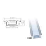 АЛУМИНИЕВ ПРОФИЛ CC031 25Х7mm ЗА LED ЛЕНТА